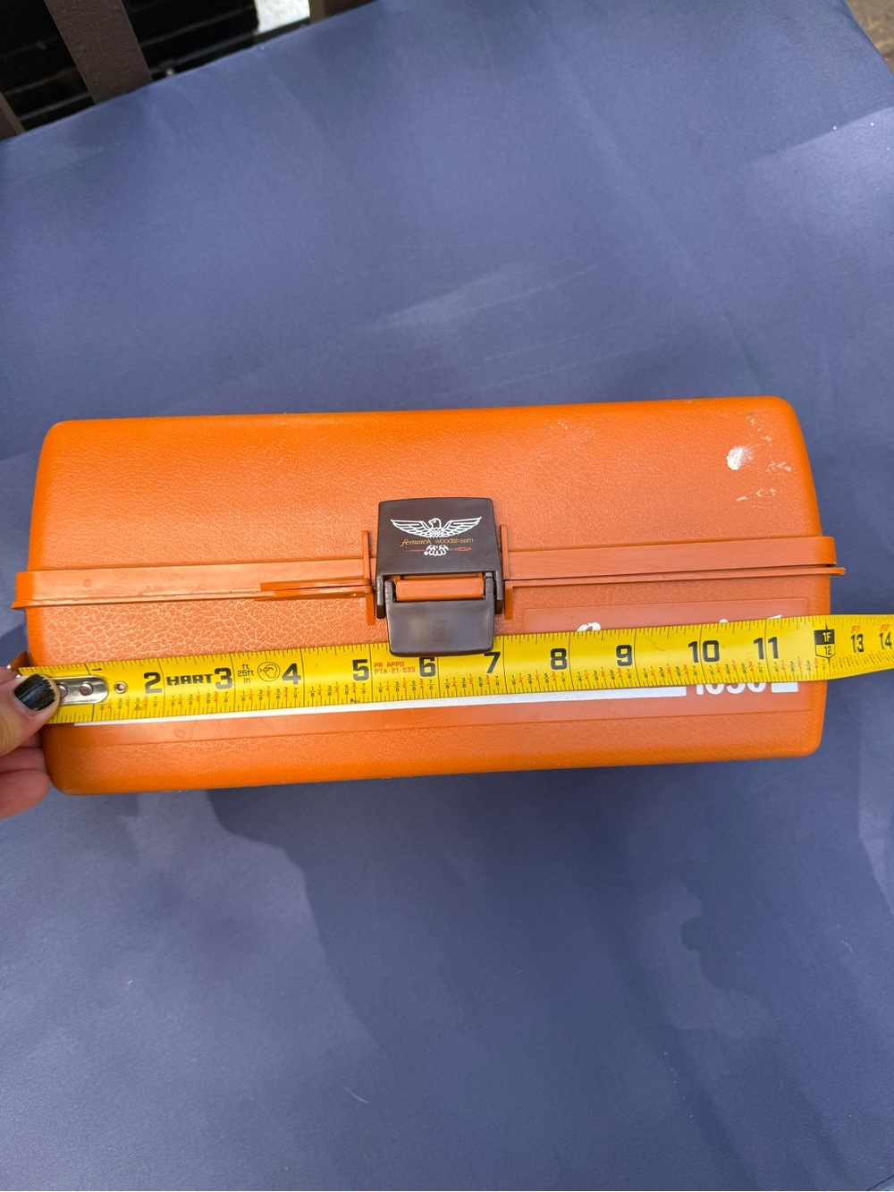 Vintage Fenwick Woodstream 1050 Tackle Box Orange, 2 Trays, 15 Comp - Picture 10 of 11